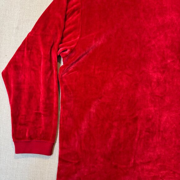 VINTAGE Nike Sweatshirt Mens XL Red Velour Basketball Swoosh Embroidered 90s - Picture 9 of 12